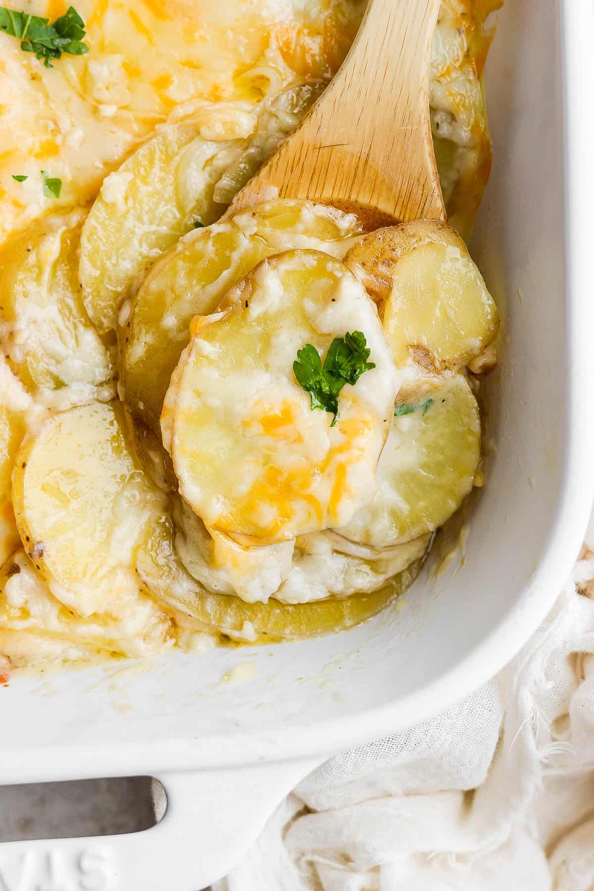 The most creamy and cheesy scalloped potatoes.