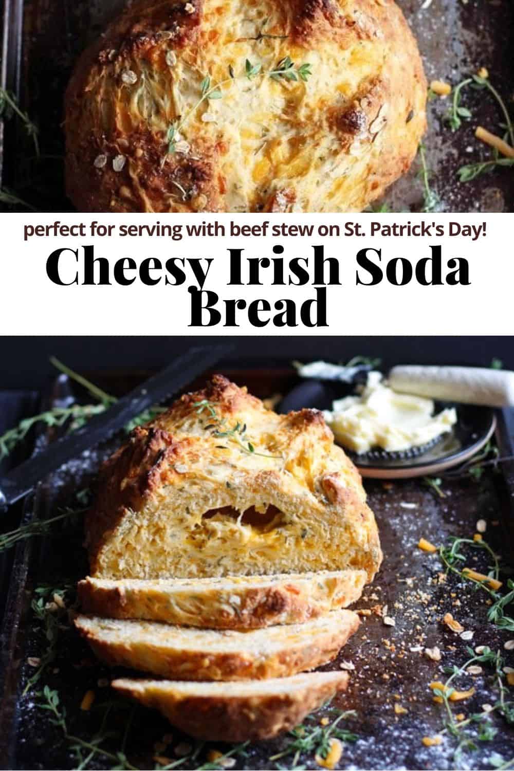 Pinterest image for irish soda bread.