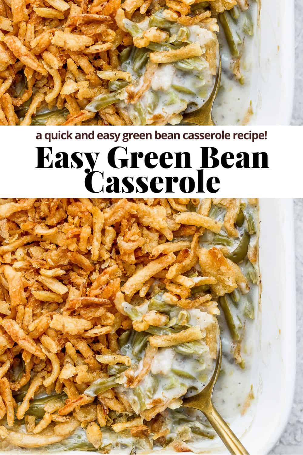 Pinterest image for easy green bean casserole.