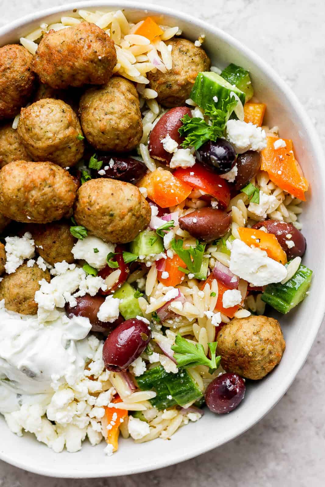 Greek Turkey Meatballs With Orzo - The Wooden Skillet