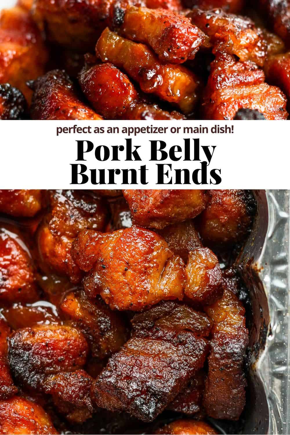 Pinterest image for pork belly burnt ends.
