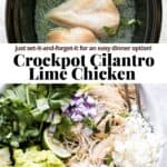Pinterest image for crockpot cilantro lime chicken.