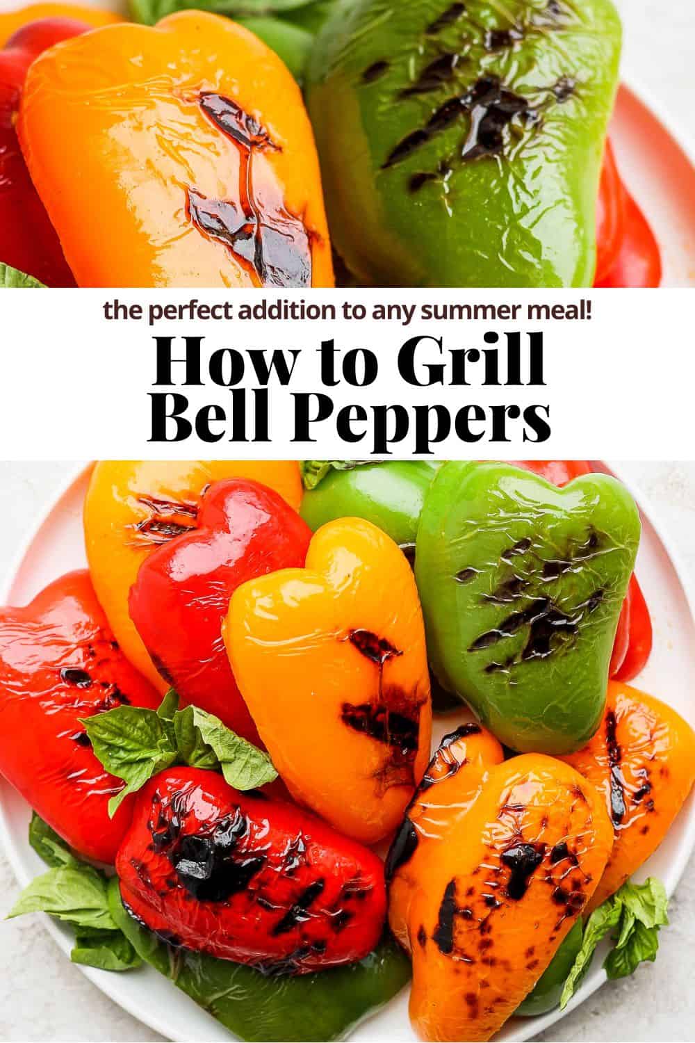 Pinterest image for grilled bell peppers.
