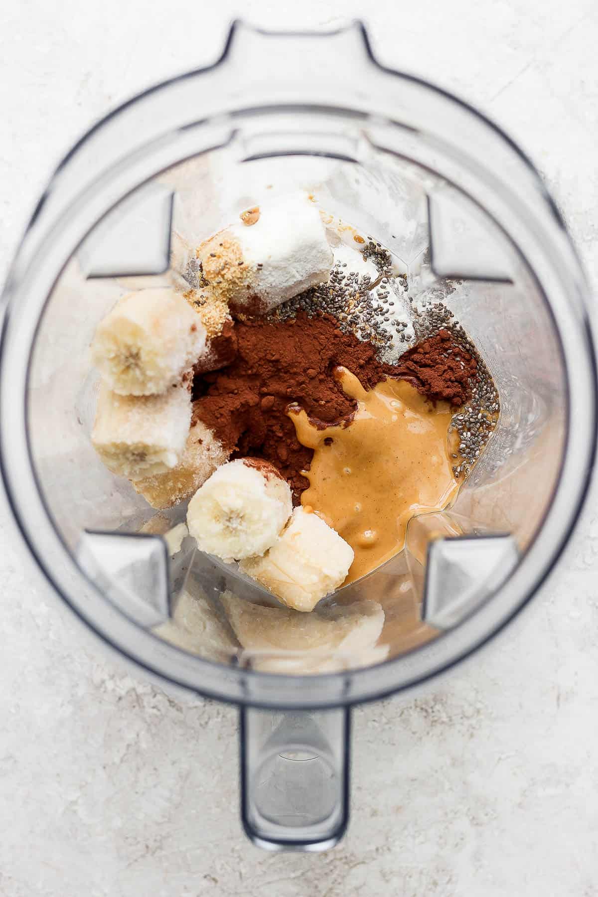 All of the ingredients in a high powdered blender.