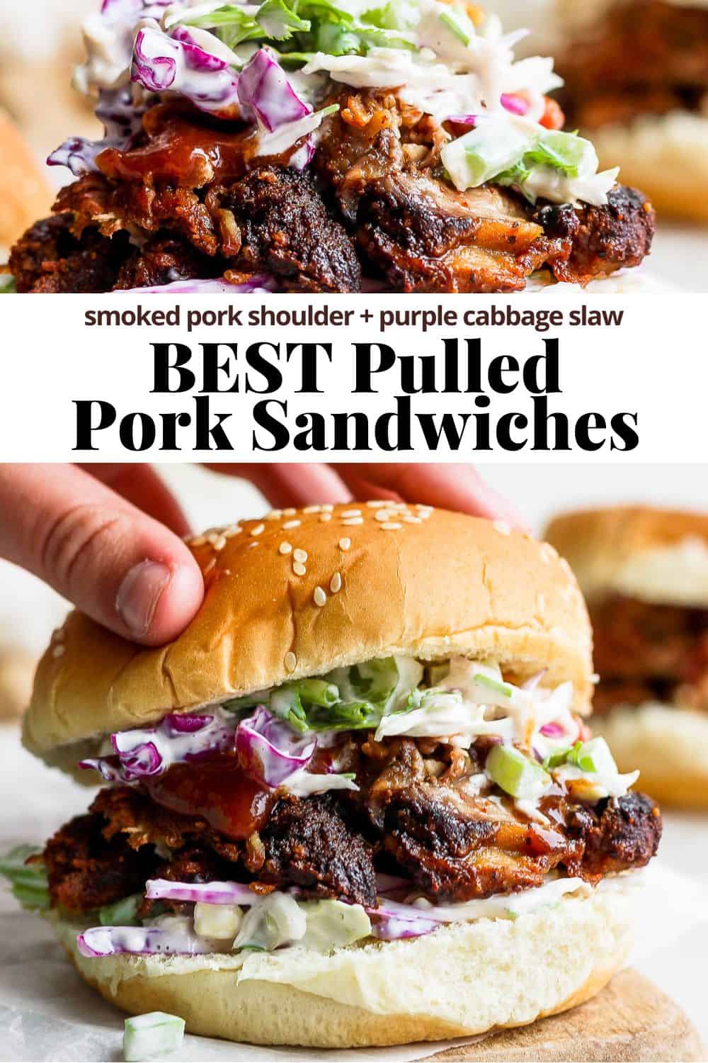 Pinterest image for pulled pork sandwiches.