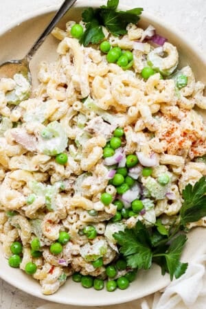 An easy tuna macaroni salad recipe.