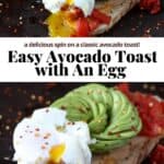 Pinterest image for avocado toast with egg.