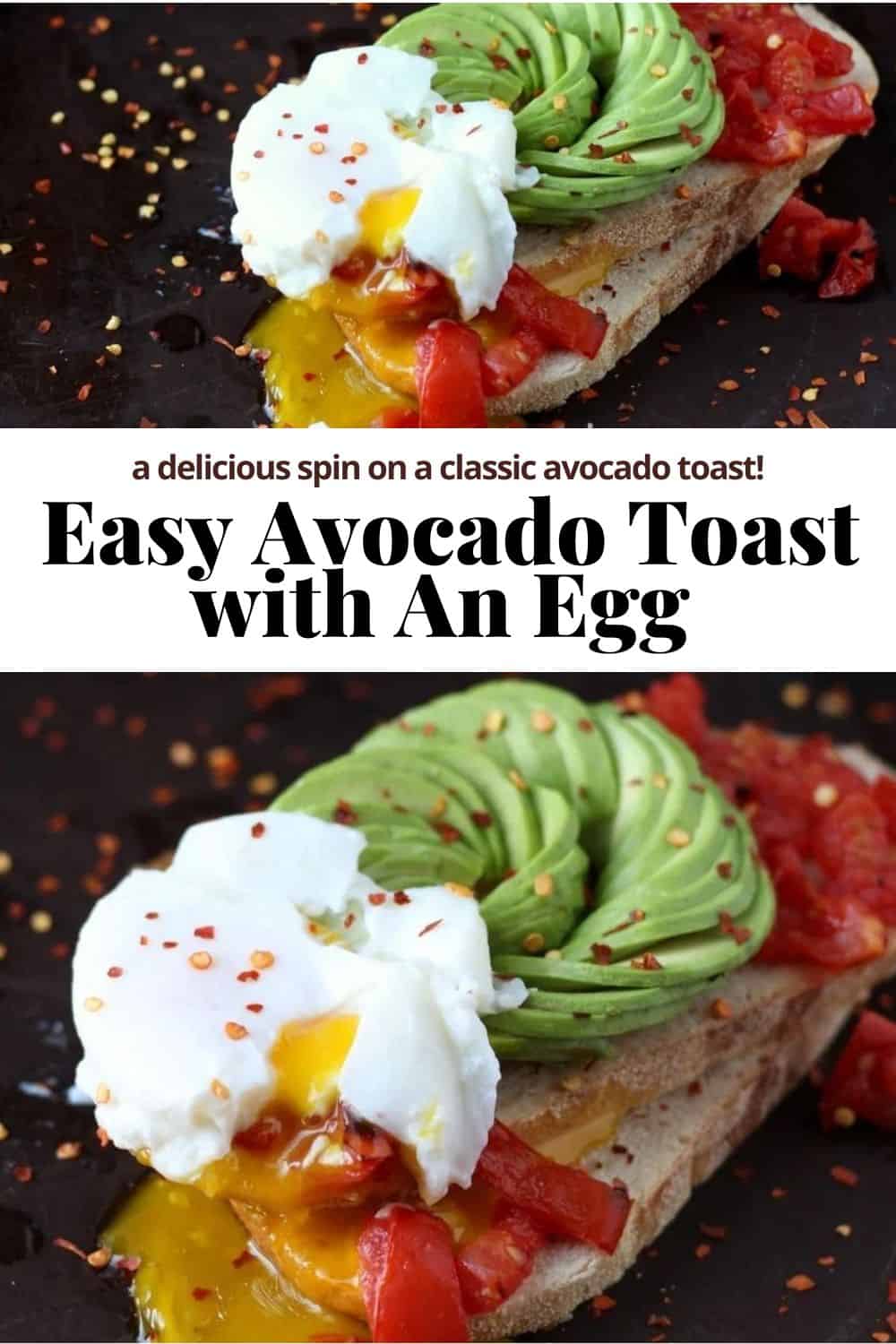 Pinterest image for avocado toast with egg.