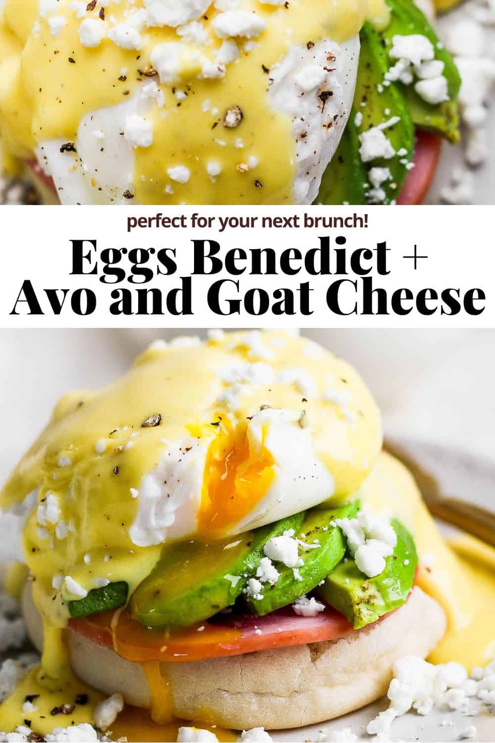 Pinterest image for the best eggs Benedict.