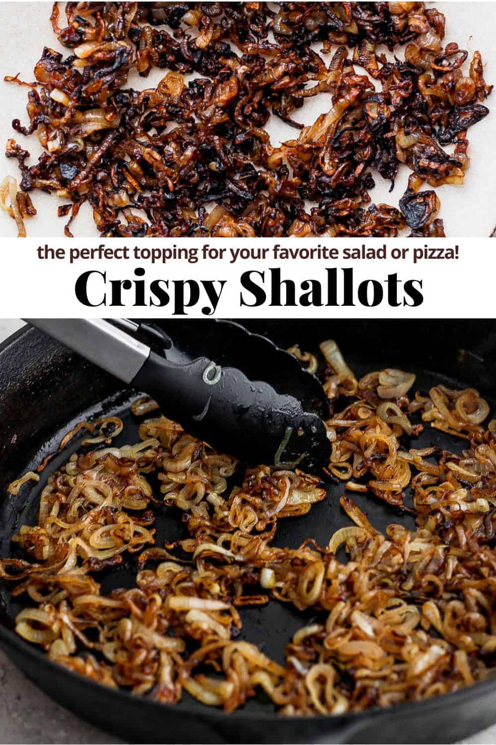 Pinterest image for crispy shallots.