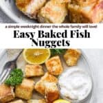 Pinterest image for fish nuggets.