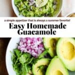 Pinterest image for homemade guacamole.
