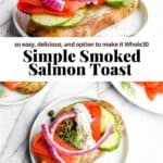 Pinterest image for simple smoked salmon toast.