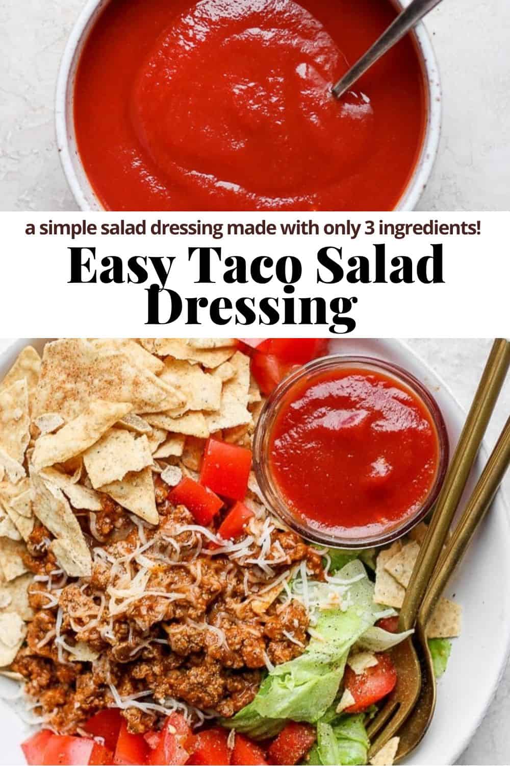 Pinterest image for taco salad dressing.