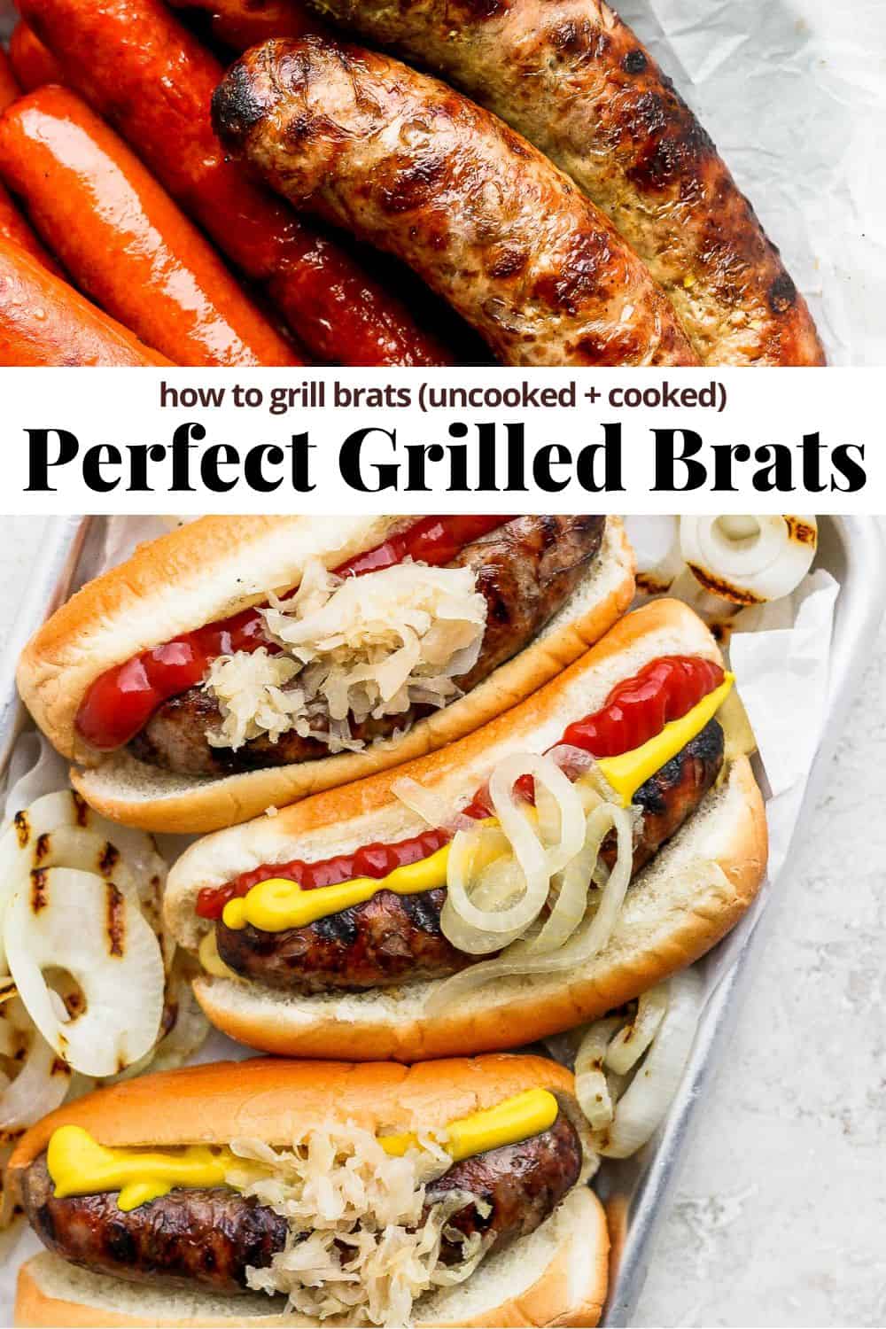 Pinterest image for how to grill brats.