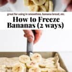 Pinterest image for how to freeze bananas.