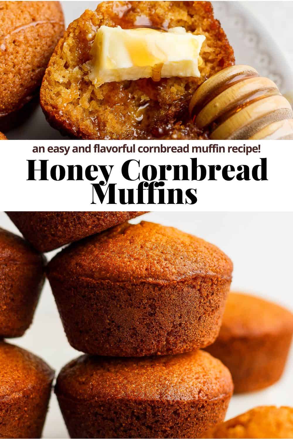 Pinterest image for cornbread muffins.