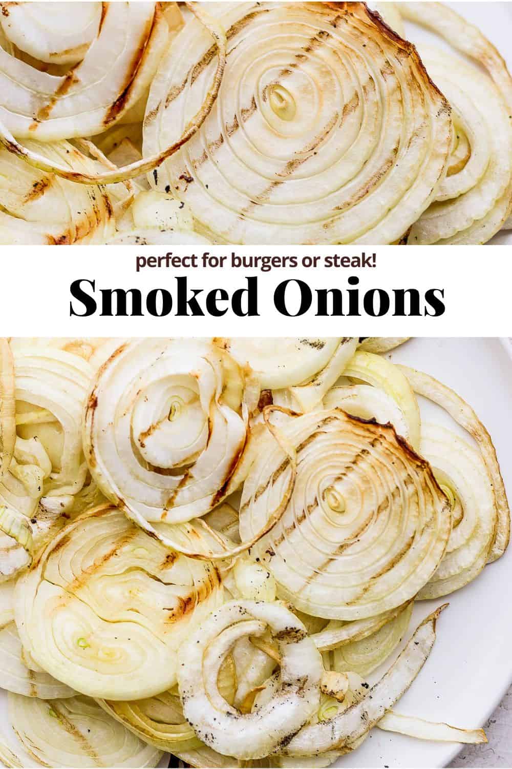 Pinterest image for smoked onions.