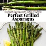 Pinterest image for grilled asparagus.