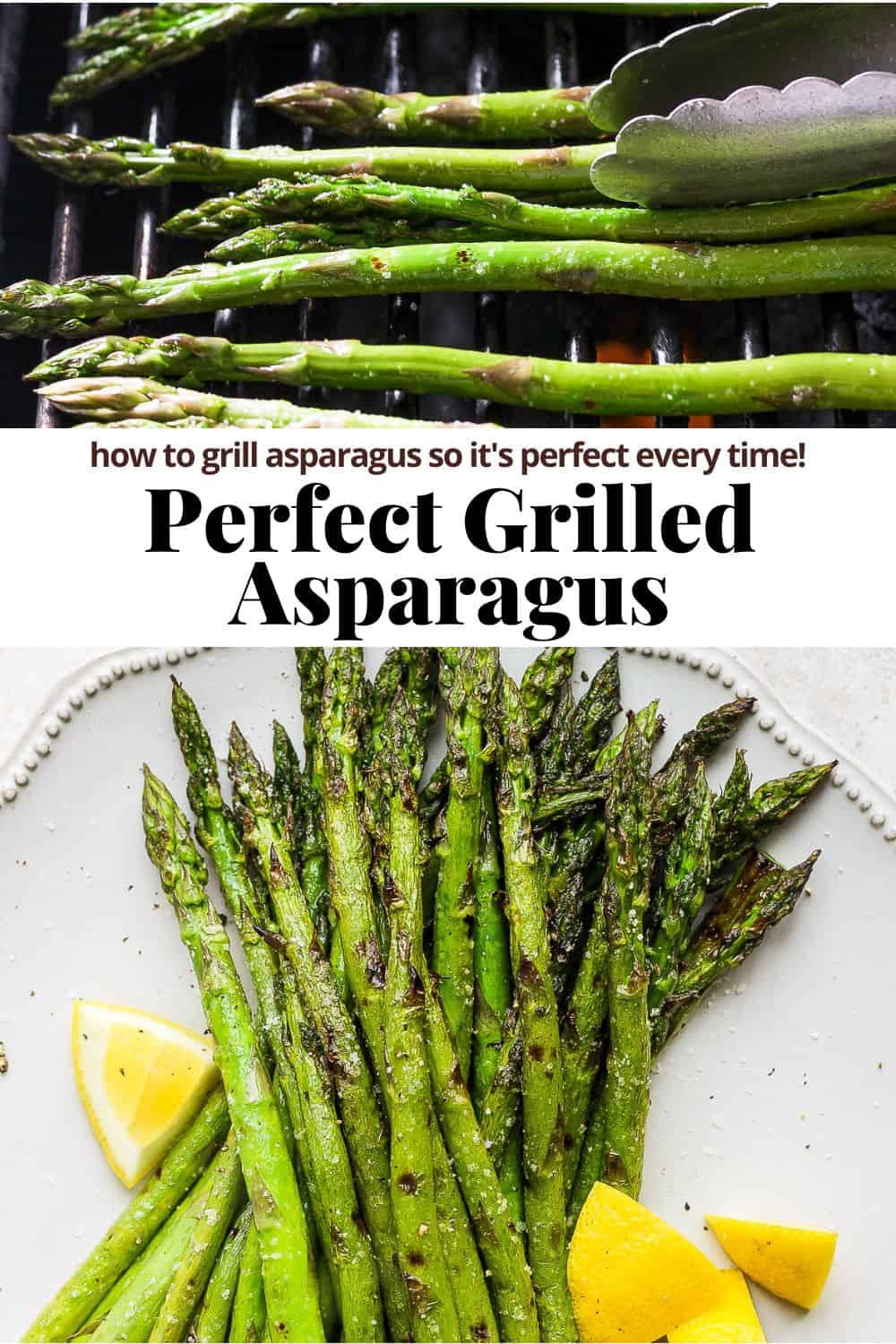 Pinterest image for grilled asparagus.