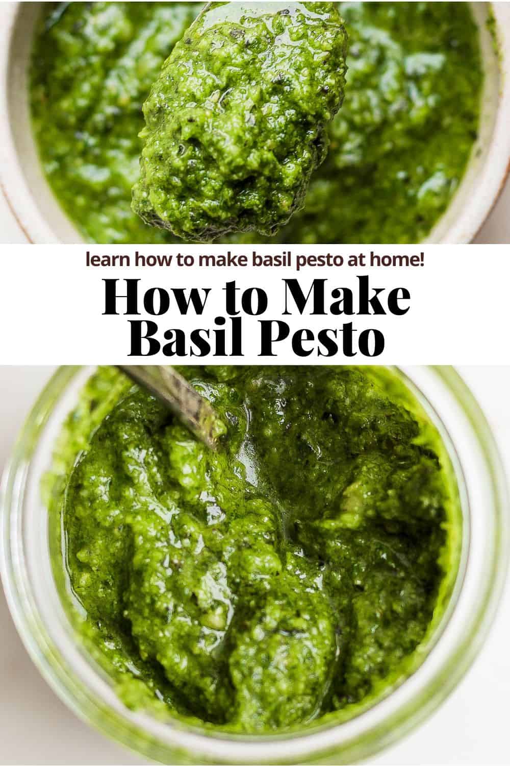 Pinterest image for how to make pesto.