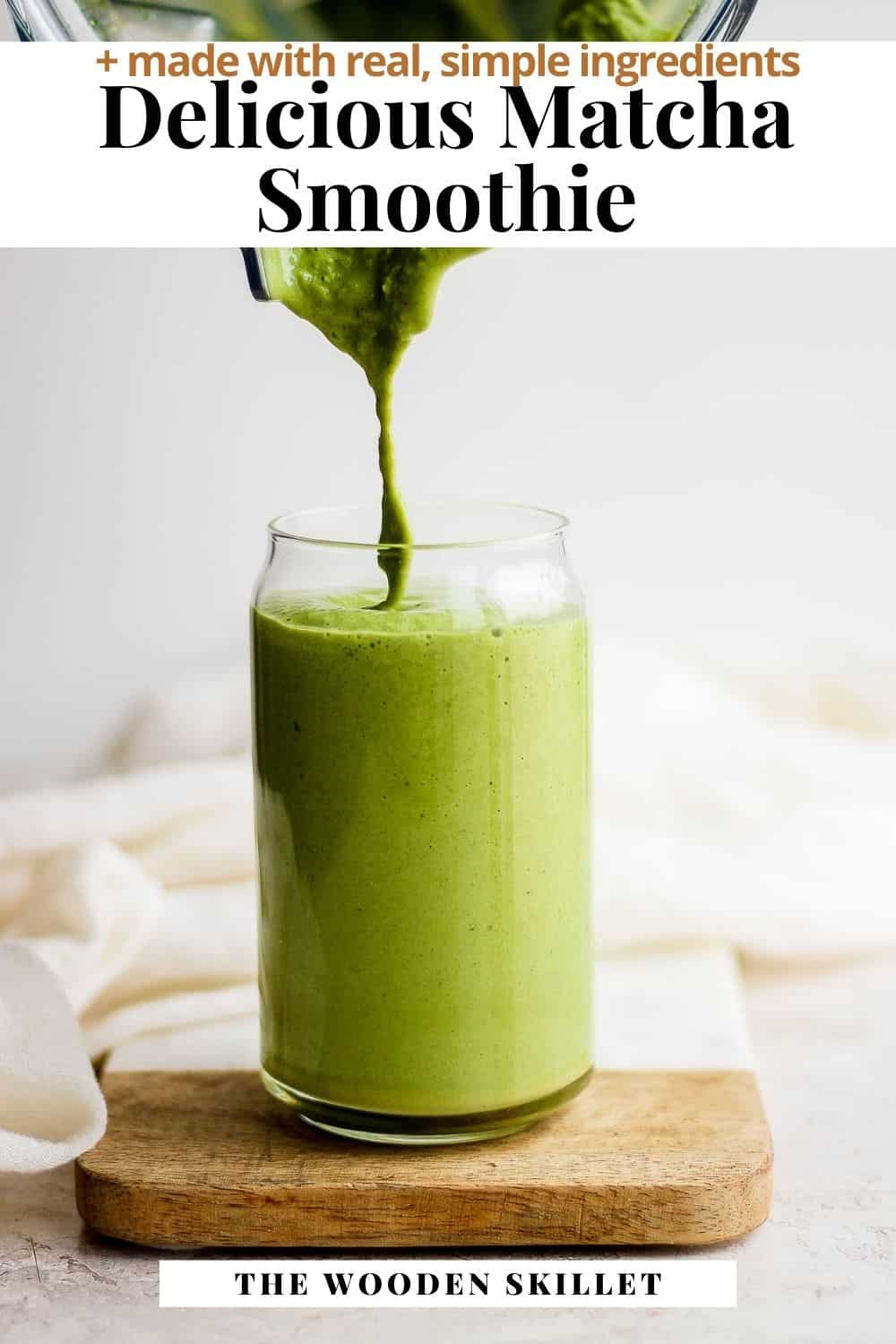 Pinterest image for a matcha smoothie.