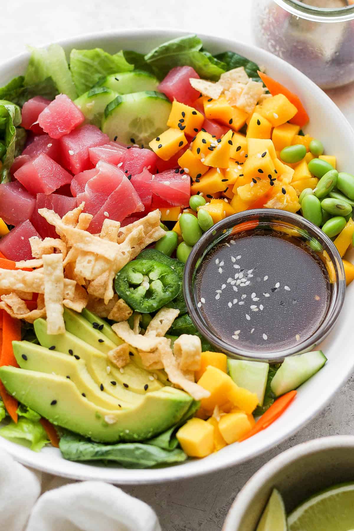 Vegan Poke Bowl with Sweet Soy Ginger Dressing - Very Veganish