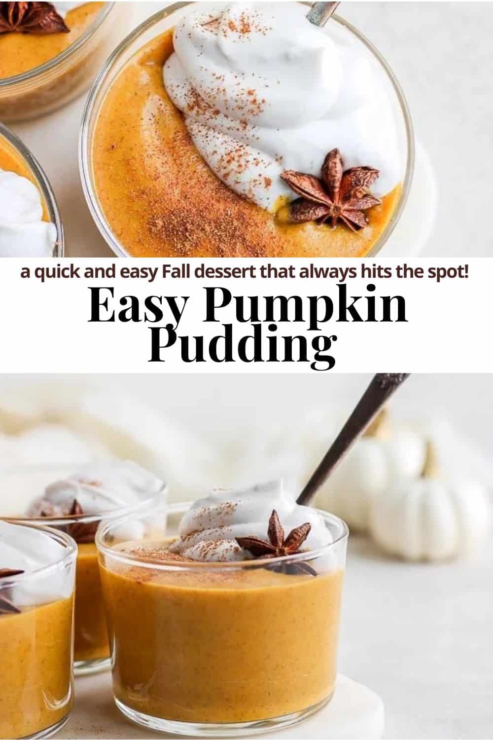 Pinterest image for pumpkin pudding.