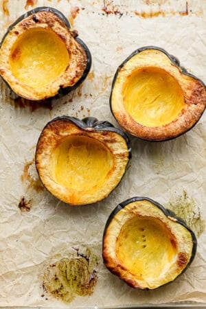 How to easily roast acorn squash in the oven.