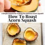 Pinterest image for how to roast acorn squash.