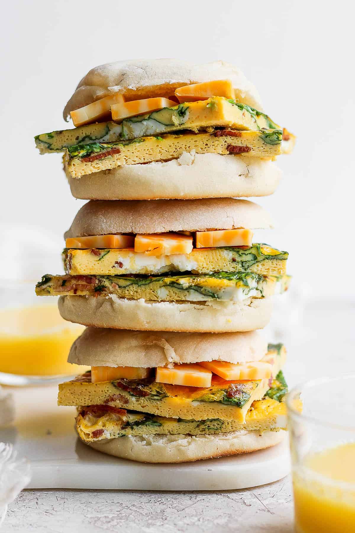 Spinach, Ham & Pepper Jack Cheese Breakfast Sandwich - plus a