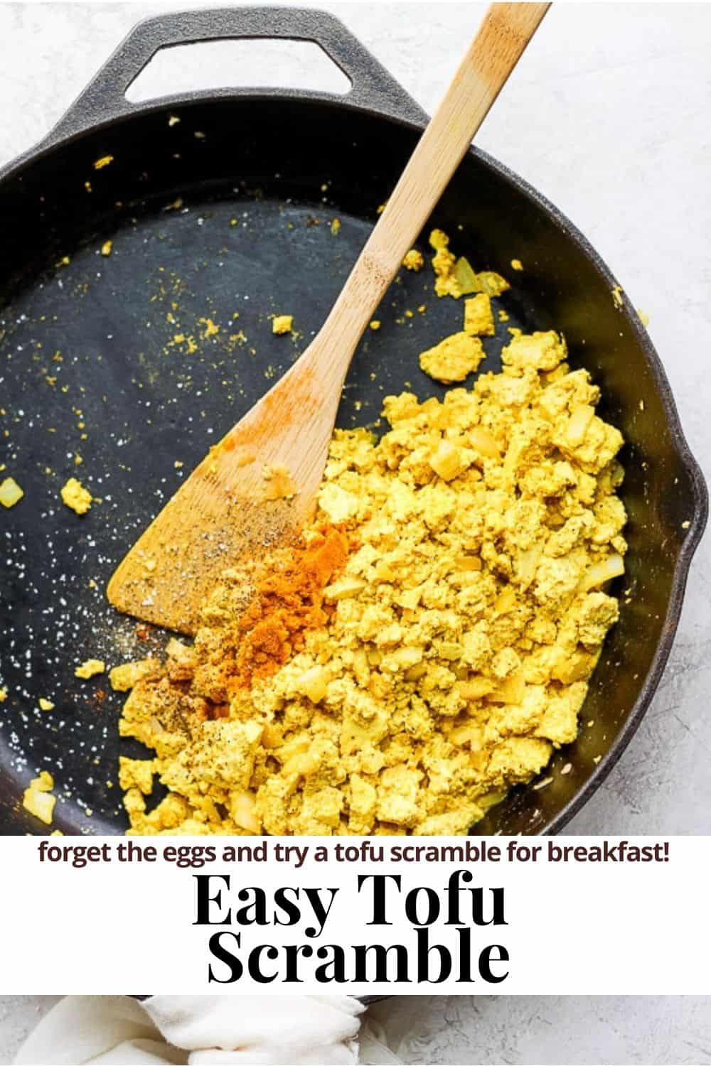 Pinterest image for tofu scramble.