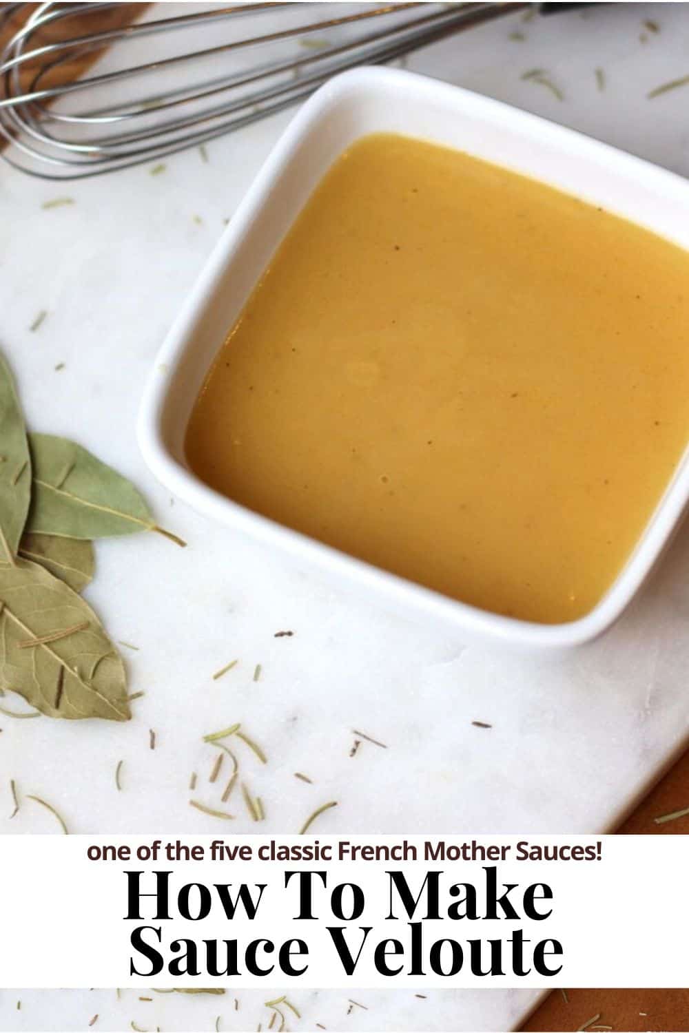 Pinterest image for veloute sauce.