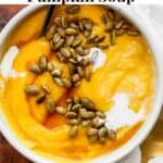Pinterest image for pumpkin soup.