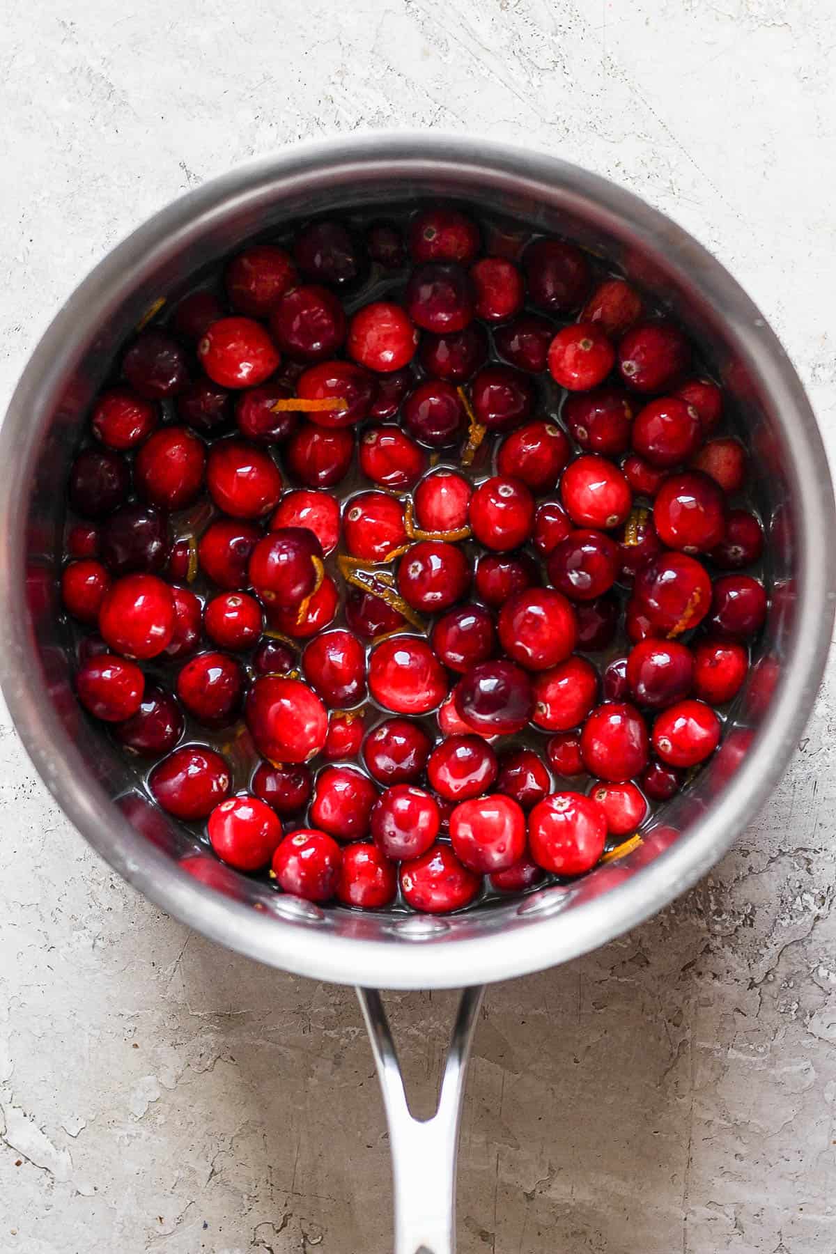 All of the ingredients stirred together in a sauce pan.