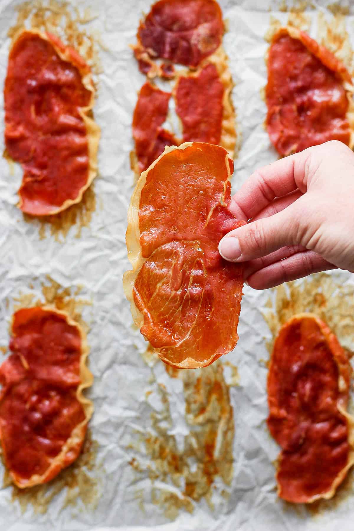 A simple recipe for making the most crispy prosciutto.