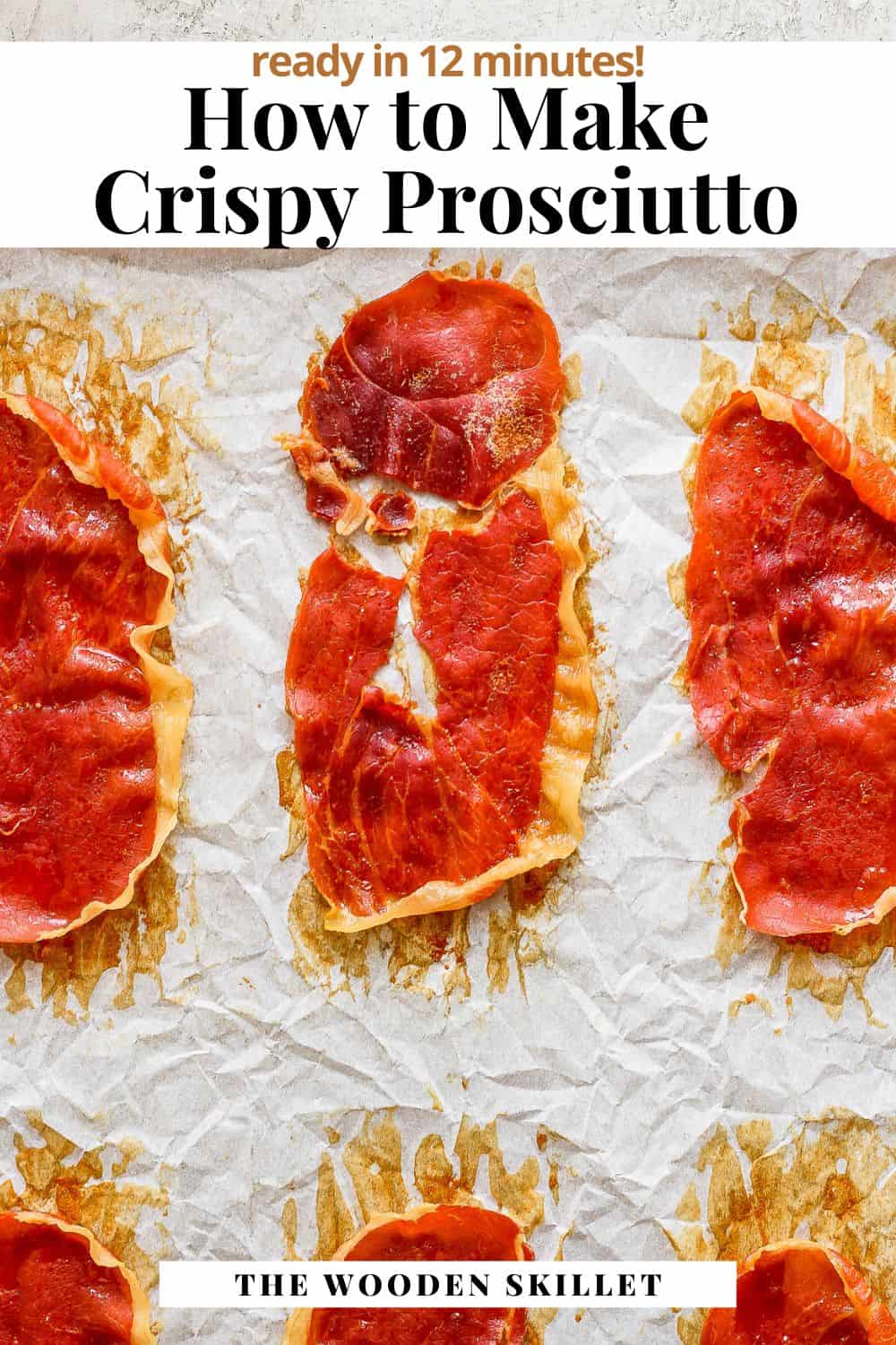 Pinterest image for crispy prosciutto.