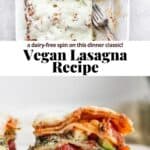 Pinterest image for dairy free lasagna.