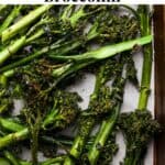 Pinterest image for roasted broccolini.