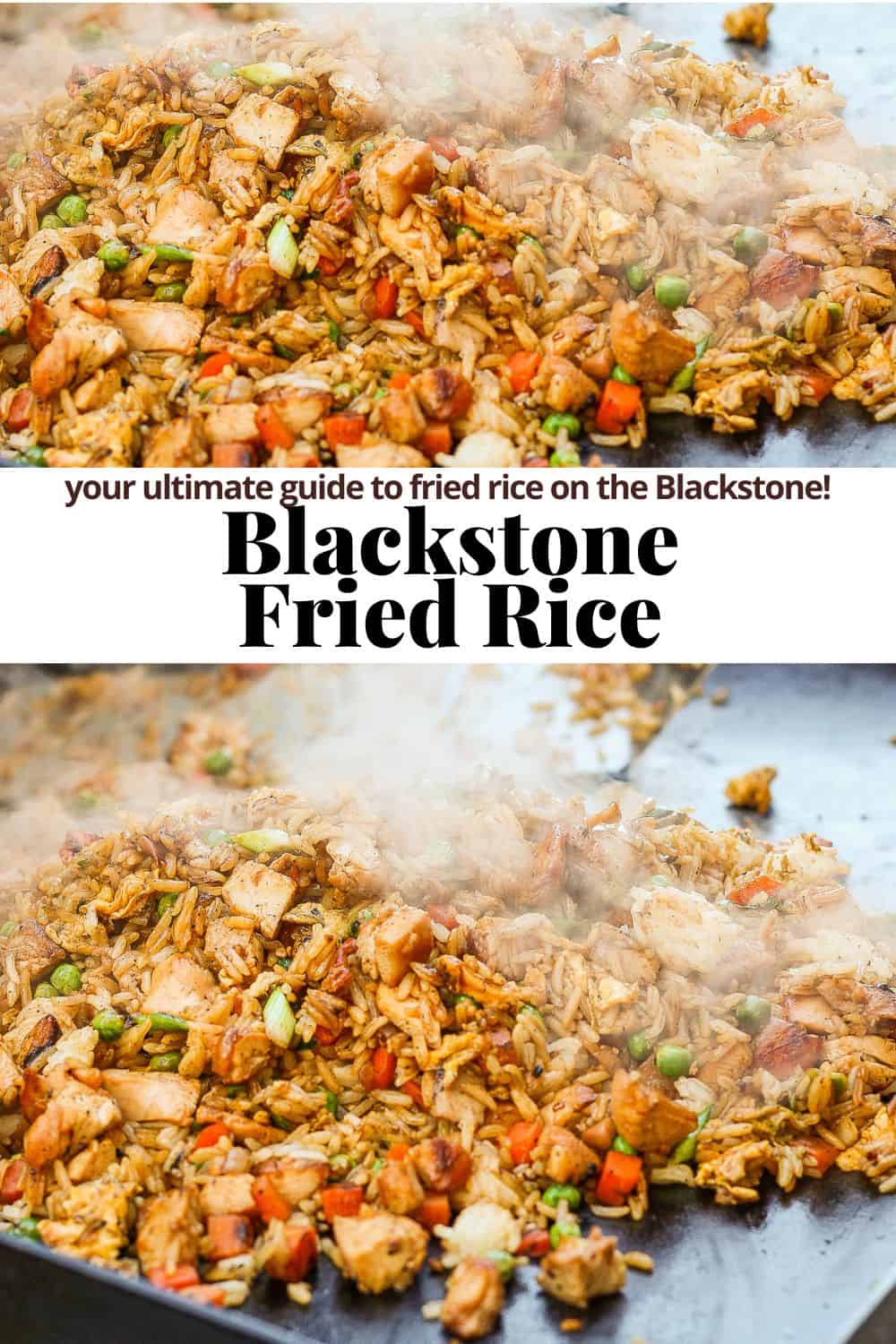 Pinterest image for blackstone fried rice.