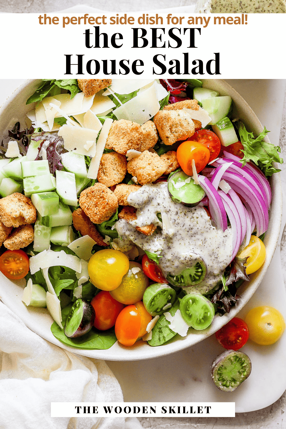 Pinterest image for house salad.