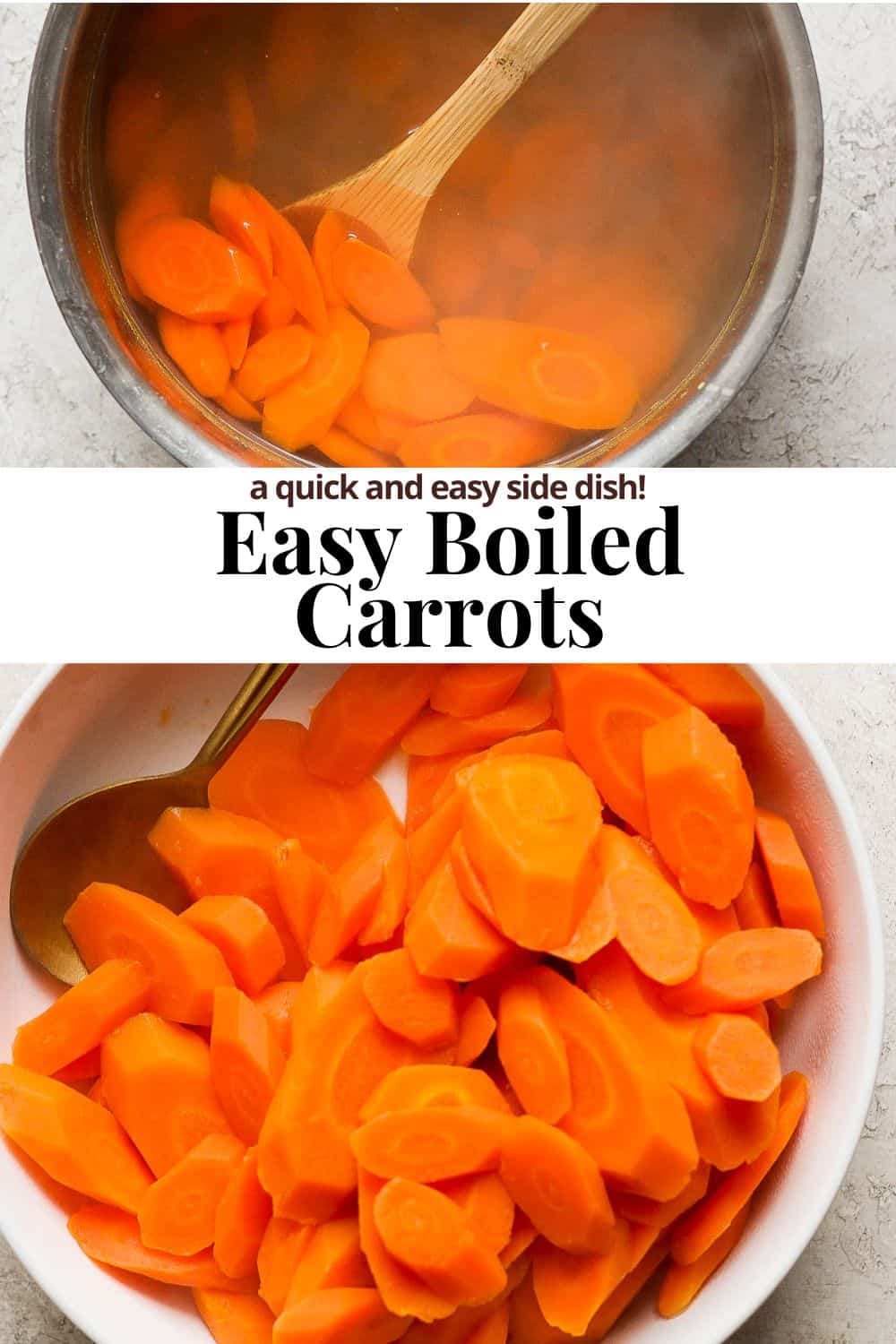 Pinterest image for how long to boil carrots.