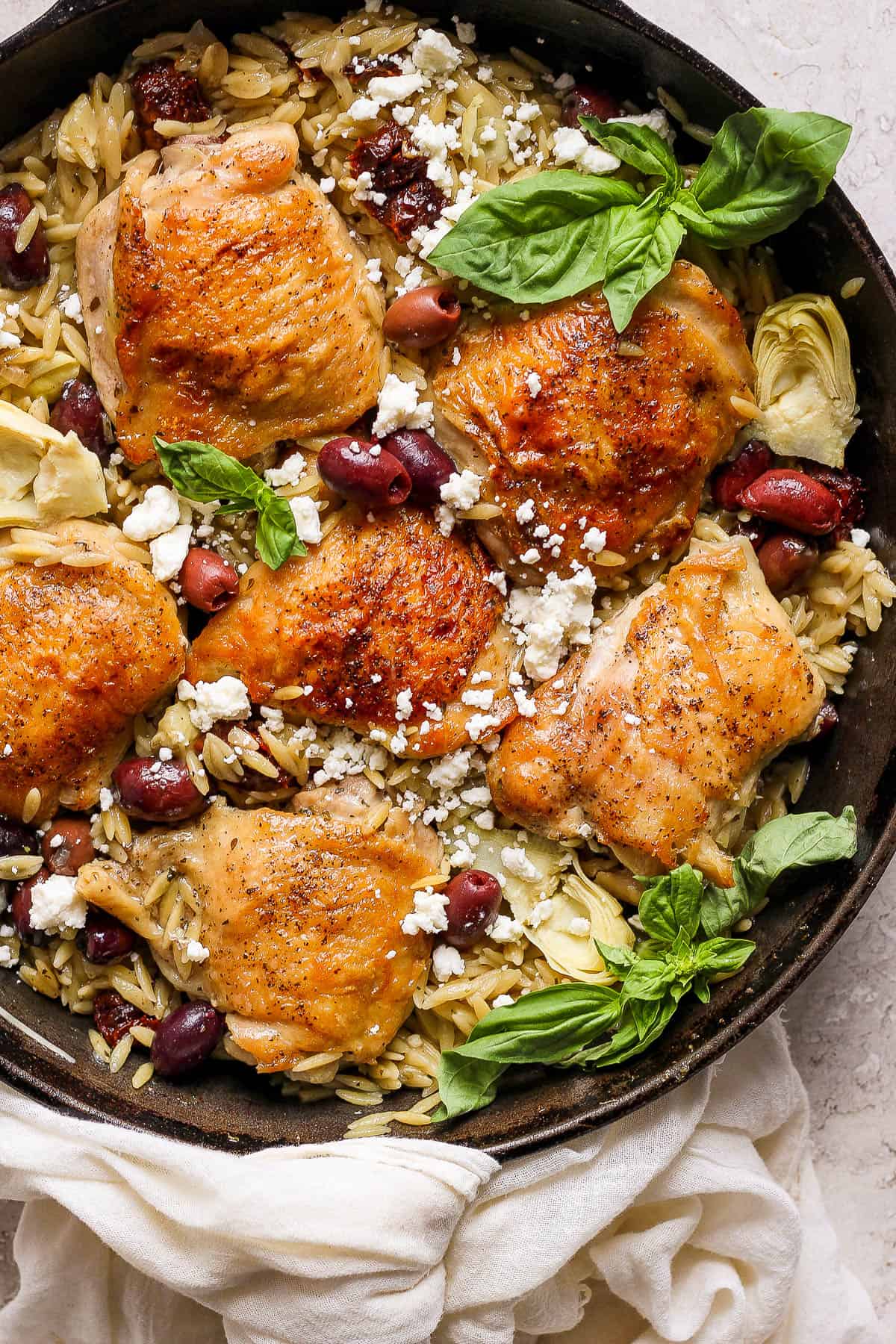 The best recipe for chicken orzo skillet in one pot.