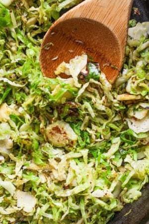 Easy shaved brussel sprouts recipe.