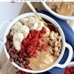 Pinterest image for an oatmeal bowl.