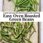 Pinterest image for oven roasted green beans.