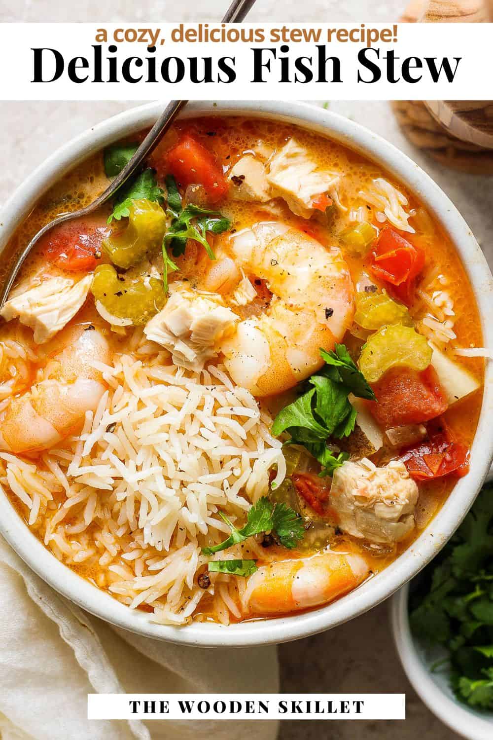 Pinterest image for fish stew.