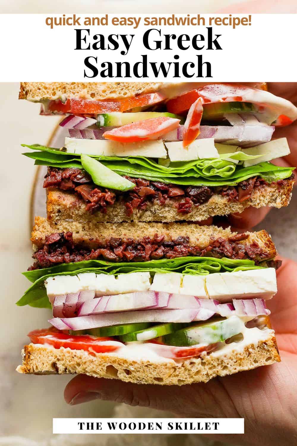 Pinterest image for a greek sandwich.