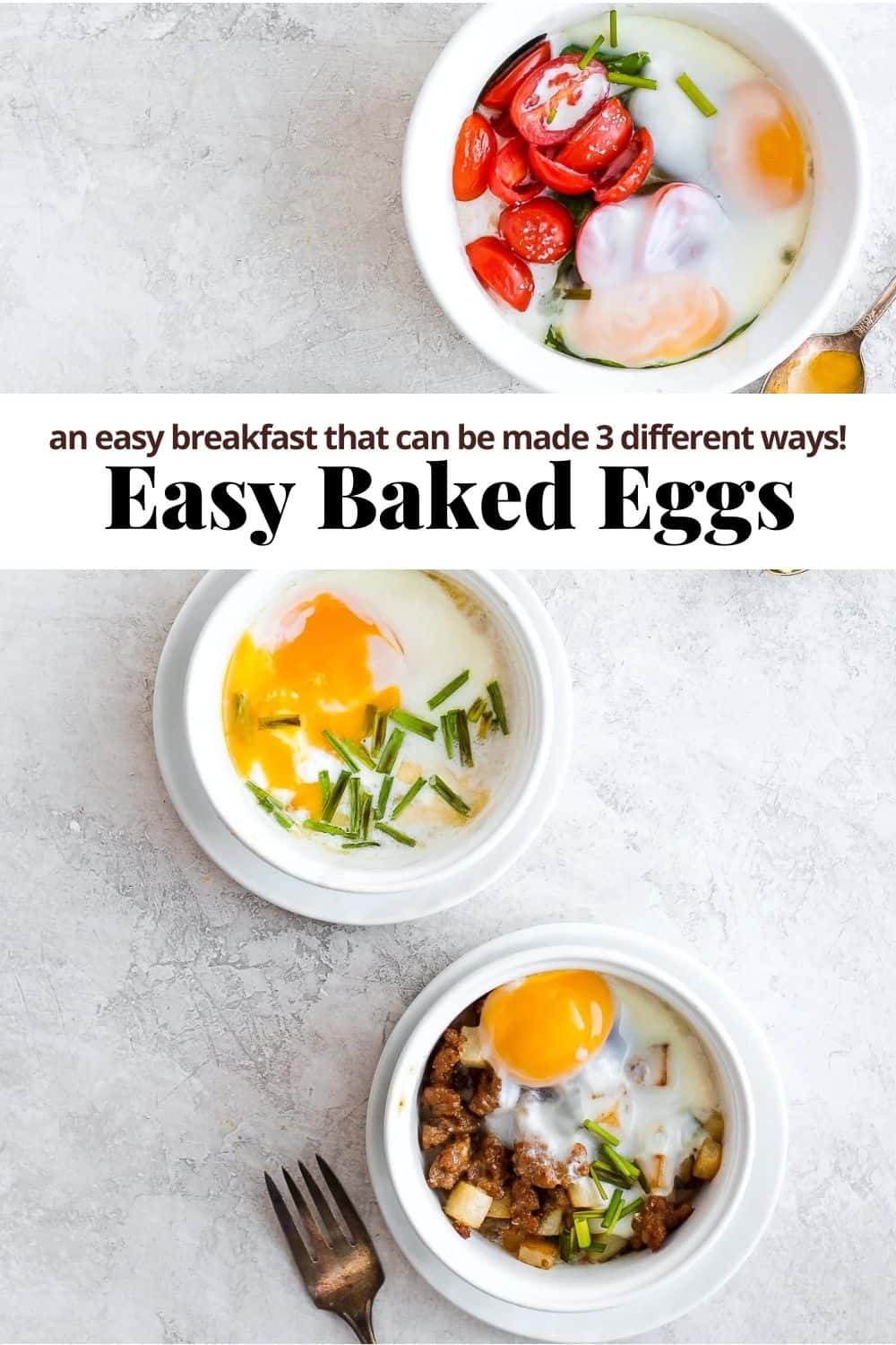 Pinterest image for Baked Eggs.