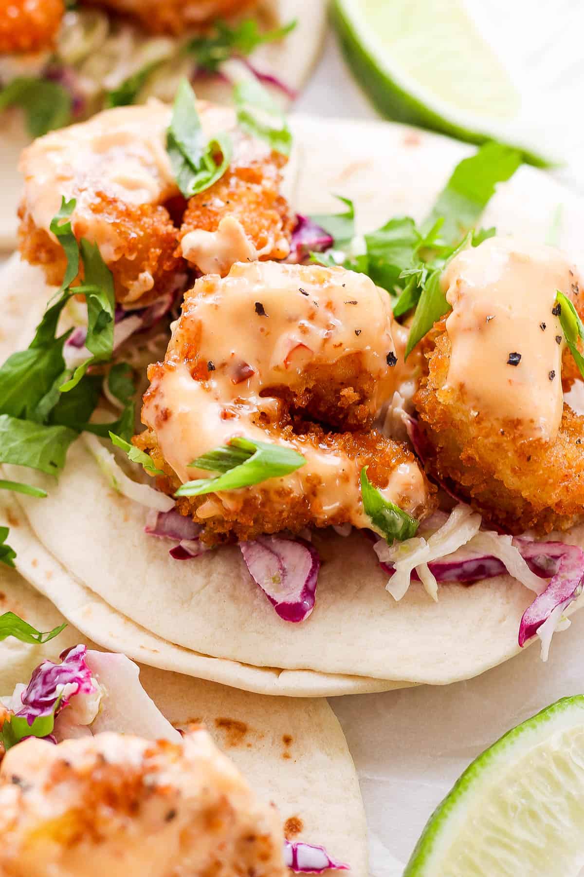 The best recipe for bang bang shrimp tacos.